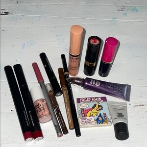Mixed bag used cosmetics NYX Gloss, MAC, maybeline+more  Lipstick SNude